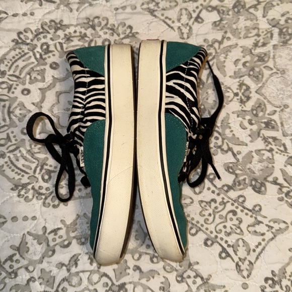 VANS Comfycush Zebra Print Suede Teal Blue Sneakers Men’s US 4.5 women’s US 6 - Picture 3 of 6